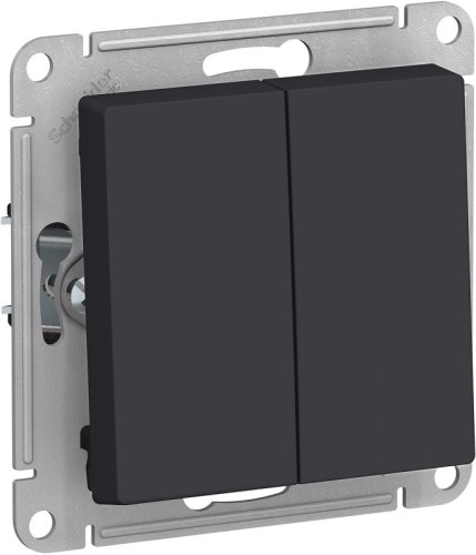 Выключатель без рамки Systeme Electric AtlasDesign 2-кл. карбон картинка